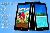 Tablet 6ª Geração Android 4.0, Wi-Fi, 4GB, 1GHZ, 3G, Tela 7,